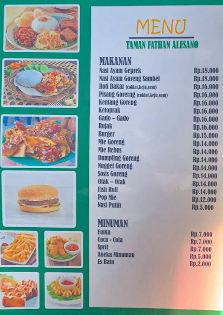 menu taman fathan alesano