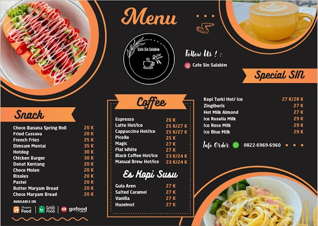 sin salabim cafe menu